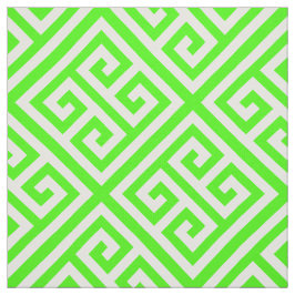 Lime Green White Med Grekiska Nyckel Diag T Mönste Tyg