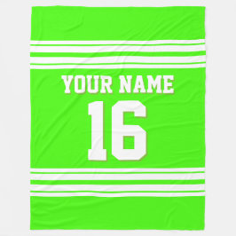 Lime Green White Sports Jersey Fleecefilt