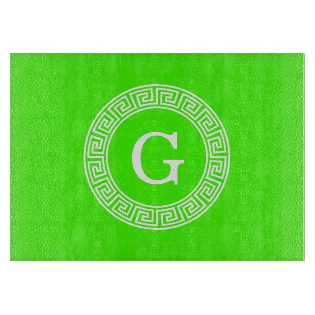Lime Green Wt Gree Nyckel Rnd Ram Initial Monogram (Framsidan)