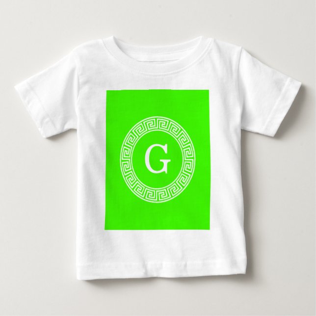 Lime Green Wt Gree Nyckel Rnd Ram Initial Monogram Tröja (Framsida)