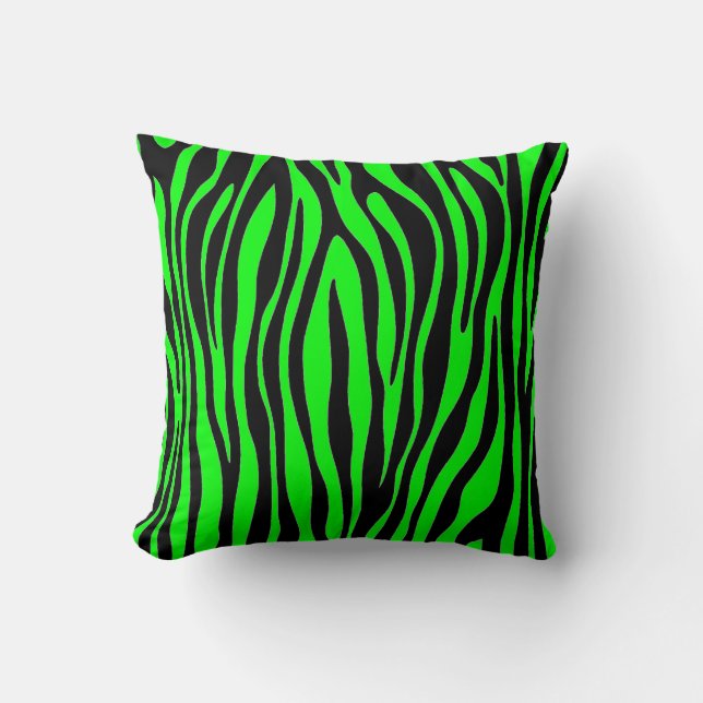 Lime Green Zebra Kudde (Framsida)