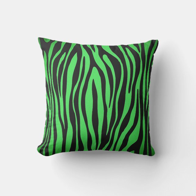 Lime Green Zebra Kudde (Framsida)