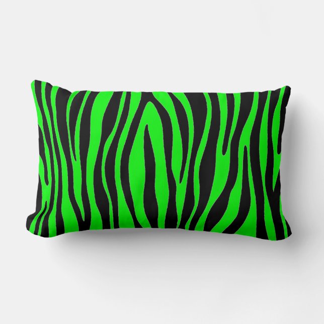 Lime Green Zebra Lumbarkudde (Framsida)