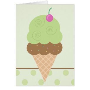 Lime Ice Cream Cone Hälsningskort