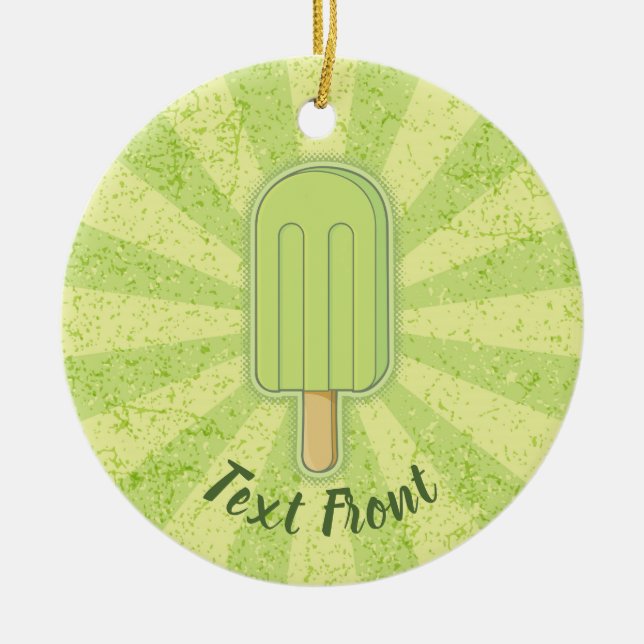 Lime Ice Cream Stick Julgransprydnad Keramik (Framsidan)