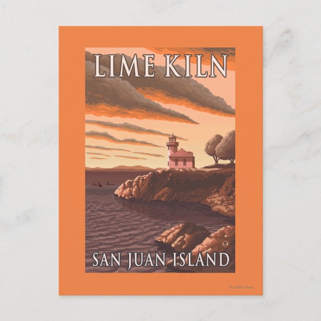 Lime Kiln Fyrljus Vintage Resa Affisch Vykort (Framsida)