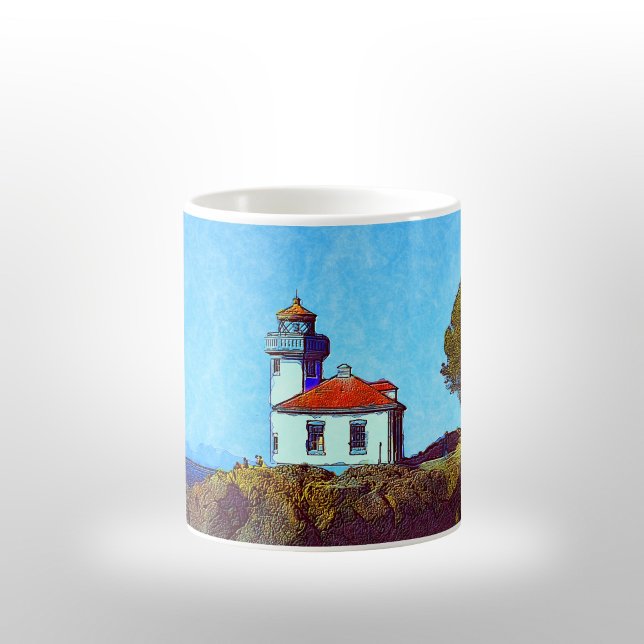 Lime Kiln Lighthouse Fredag Harbour Kaffemugg (Skapare uppladdad)