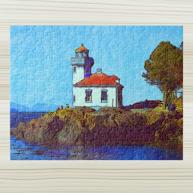 Lime Kiln Lighthouse Fredag Harbour WA Puzzle Pussel (Skapare uppladdad)