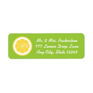 Lime Lemon Heart Returetiketter Stickers Returadress Etikett