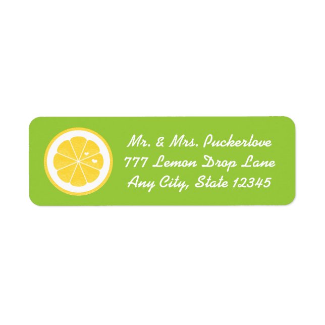Lime Lemon Heart Returetiketter Stickers Returadress Etikett (Framsidan)