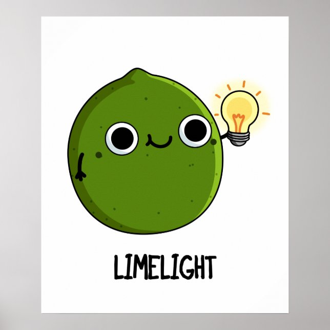 Lime-light Funny Fruit Lime Pun Poster (Framsidan)