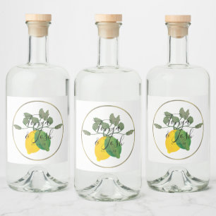 Lime Limoncillo Vattenfärg Lime Citron Spritflaskor Etikett