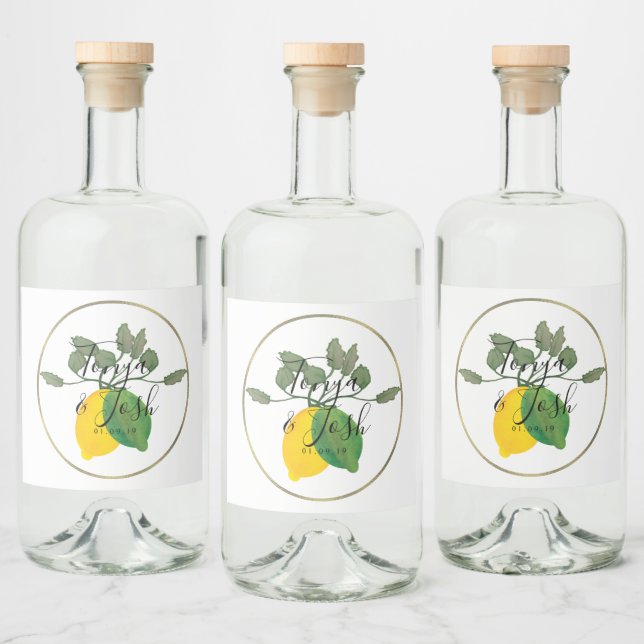 Lime Limoncillo Vattenfärg Lime Citron Spritflaskor Etikett (Flaskor)