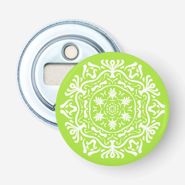 Lime Mandala Flasköppnare (Framsidan)