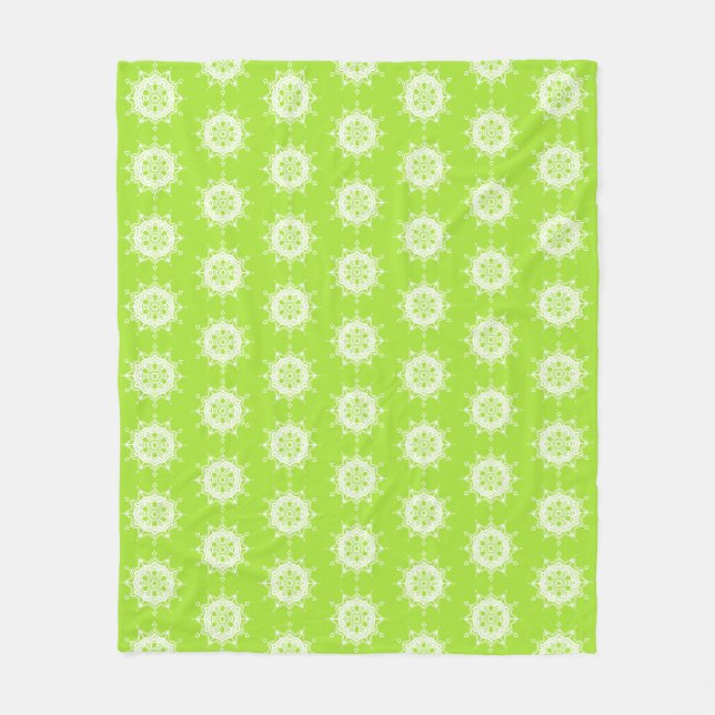 Lime Mandala Fleecefilt (Framsidan)