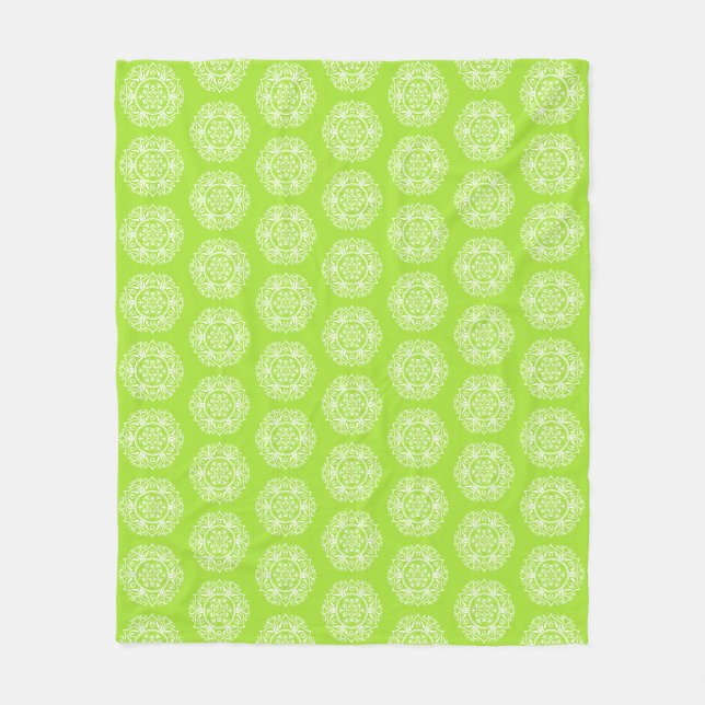 Lime Mandala Fleecefilt (Framsidan)