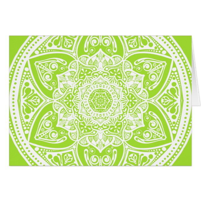 Lime Mandala Hälsningskort (Framsidan Horizontal)