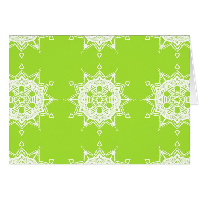 Lime Mandala Hälsningskort (Framsidan Horizontal)