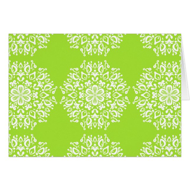 Lime Mandala Hälsningskort (Framsidan Horizontal)