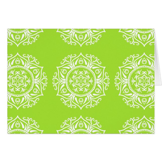 Lime Mandala Hälsningskort (Framsidan Horizontal)
