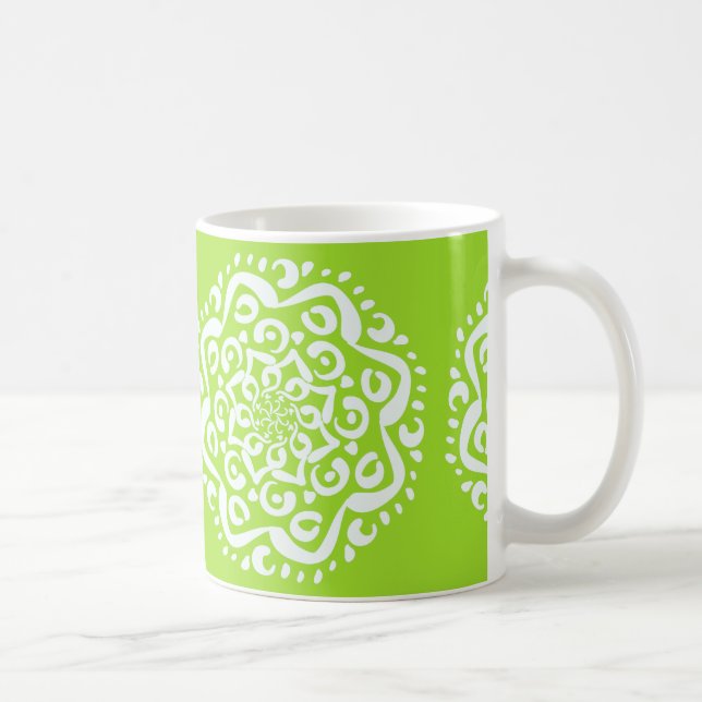 Lime Mandala Kaffemugg (Höger)