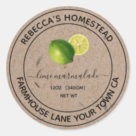 Lime Marmalade Kraftpapper Burk Etiketter