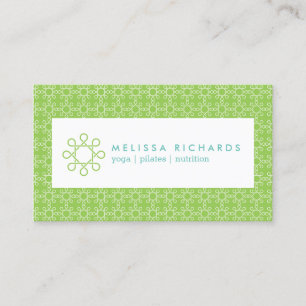 Lime/Mint Woven Design for Fitness och Yoga Visitkort