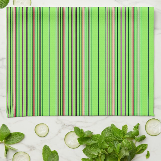 Lime Multicolor Rand Kökshandduk (Vikta)
