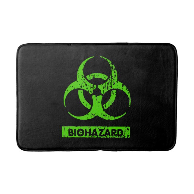 Lime Neon Grön Bio-Hazard Kemikalier Grafik Badrumsmatta (Framsidan)