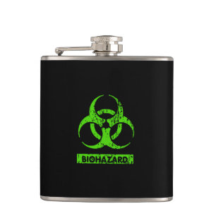 Lime Neon Grön Bio-Hazard Kemikalier Grafik Fickplunta
