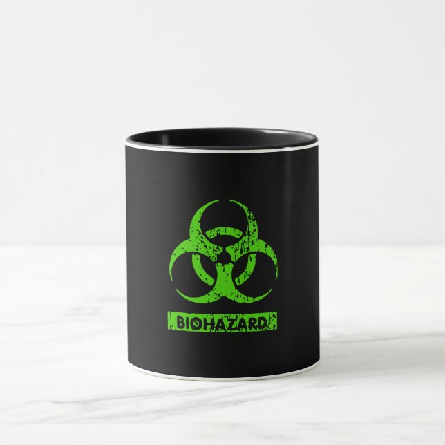Lime Neon Grön Bio-Hazard Kemikalier Grafik Mugg (Center)