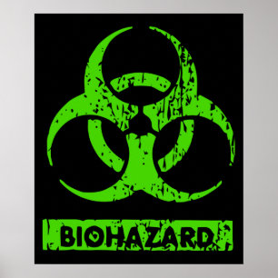 Lime Neongrön Bio-Hazard Kemikalier Grafik Poster