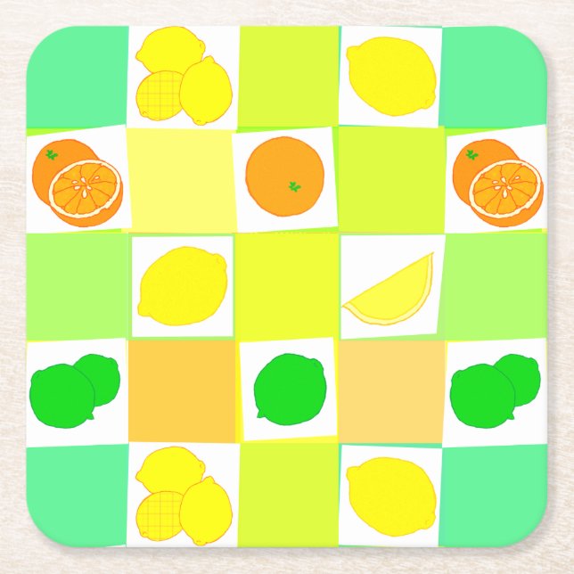 Lime och apelsin Citrusfrukt underlägg Papper Kvadrat (Framsidan)