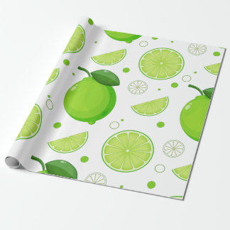 Lime och Lime Slices Mönster Presentpapper