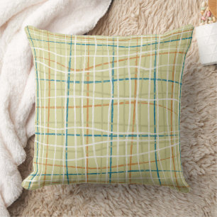 Lime Ochre Teal och Benvit Play Pillow Kudde