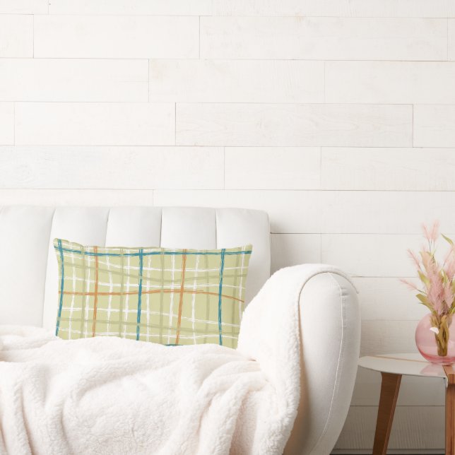 Lime Ochre Teal och Benvit Play Pillow Lumbarkudde (Soffa)