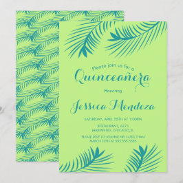 Lime Palmblad Quinceañera Sweet 16 Inbjudan