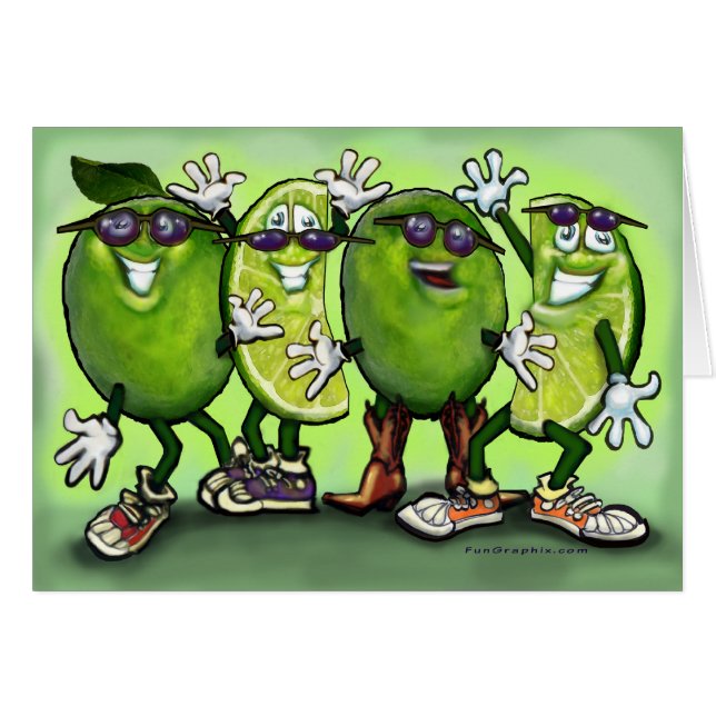 Lime Party Hälsningskort (Framsidan Horizontal)