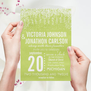 Lime Photo Confetti ModernTypografi Inbjudningar