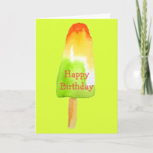 Lime popsicle, söt Summertime, vattenfärgspets Kort