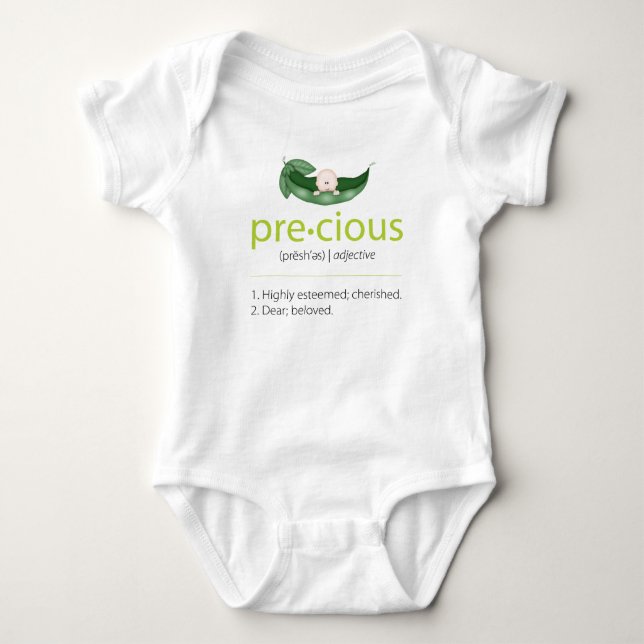 Lime "Precious" Pea-in-a-Pod Baby Tee (Framsida)