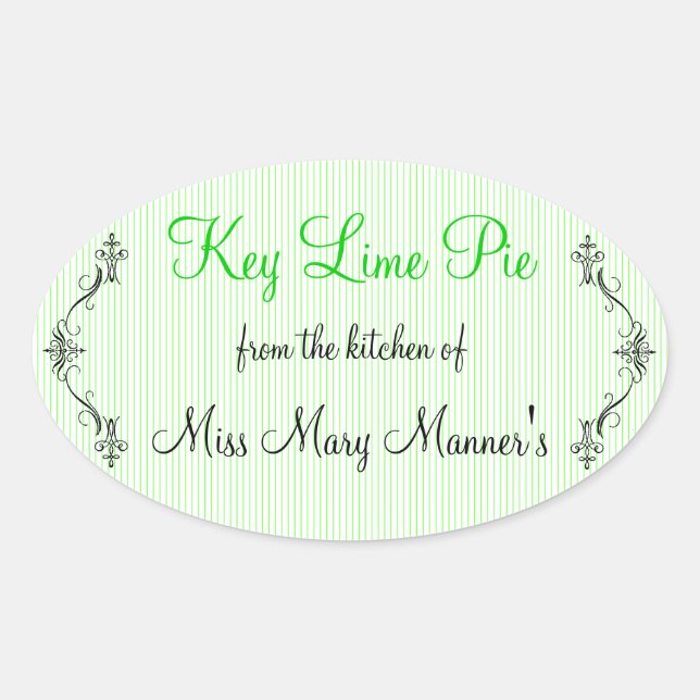 Lime Rand Homemade Ovalt Klistermärke (Framsida)