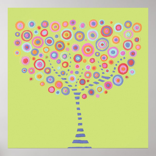 Lime Retro Namn-rumsmur Poster (Framsidan)