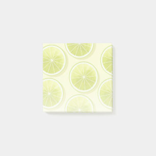 Lime-segment på lätt Gult Post-it Block