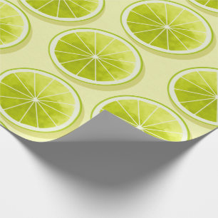 Lime-segment på lätt Gult Presentpapper