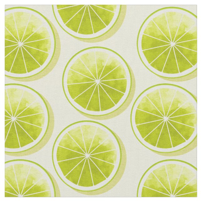 Lime-segment på lätt Gult Tyg (Närbild)