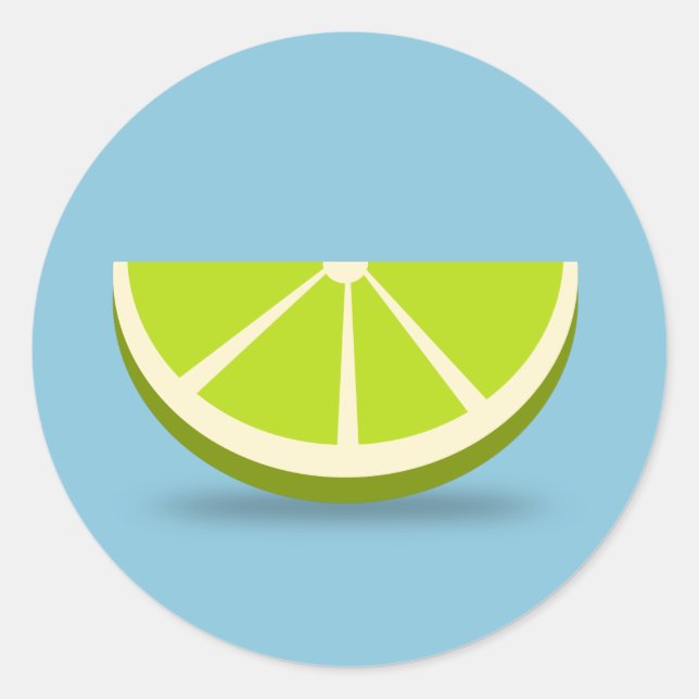 Lime-segment Runt Klistermärke (Framsida)