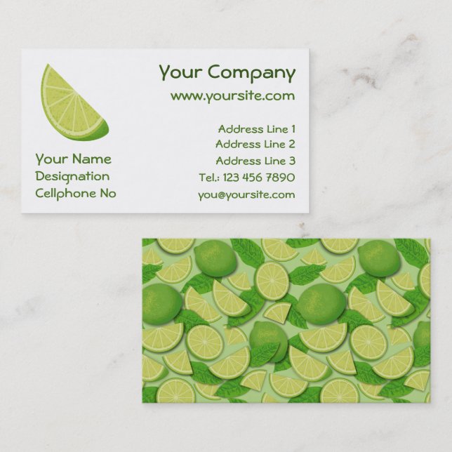 Lime-segment Visitkort (Fram/baksida)