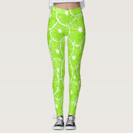 Lime-skivor mönster leggings