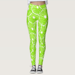 Lime-skivor mönster leggings